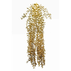 Yapay Çiçek Maxi Boy Beyaz Saksılı Gold Okaliptus Sarkıtı