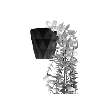 Gümüş Okaliptus 45 Cm New Collection Siyah Elmas Saksıda Yapay Sarkan Bitki