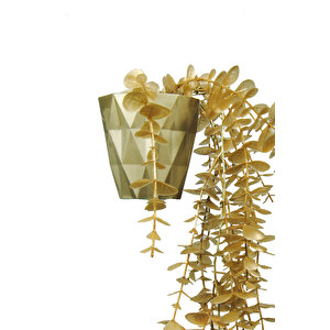 Gold Okaliptus 45 Cm New Collection Gold Elmas Saksıda Yapay Sarkan Bitki