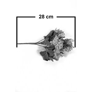 Yapay Çiçek Beyaz Yıldız Ve Kartopu Çiçeği Ara Malzemeli Küçük Demet