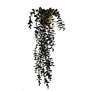 Yapay Çiçek Kahverengi Okaliptus 45 Cm New Collection Gold Elmas Saksıda Yapay Sarkan Bitki