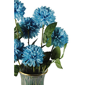 Yapay Çiçek 2 Adet 3'lü Mavi Krizantem Dalı