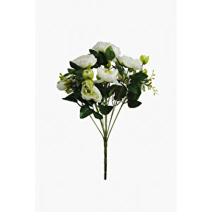 Yapay Çiçek Beyaz 10 Dallı Lüx Şakayık Demeti