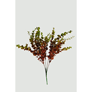 Yapay Çiçek 2 Adet Turuncu-yeşil Okaliptus Demeti