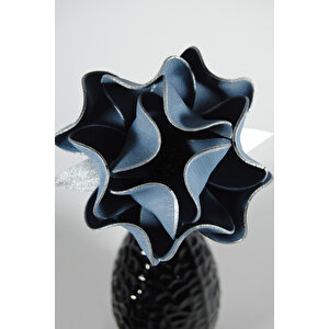 Yapay Çiçek Homemade Mavi - Gümüş Tek Dal Lateks Çiçek