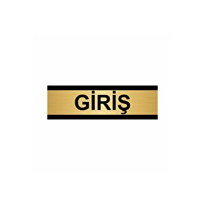 Gi̇ri̇ş 10x20cm Altın Renk Metal Yönlendirme Levhası