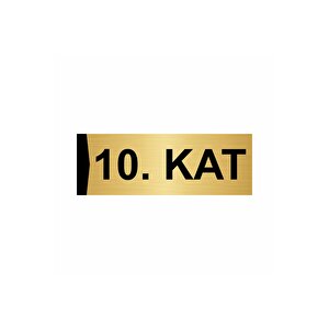 10.kat  10x20cm Altın Renk Metal Yönlendirme Levhası