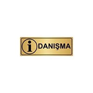 Danişma Yönlendi̇rme Levhasi 7cmx20cm Altin Renk Metal