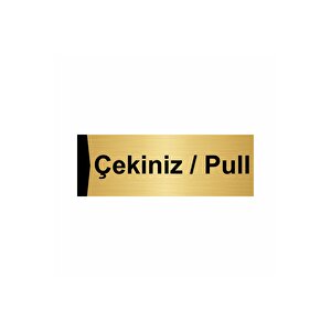 Çekiniz/pull 5x20cm Altın Renk Metal Yönlendirme Levhası