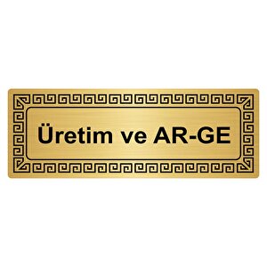 Üretim Ve Ar-ge 7cmx20cm Metal Yönlendi̇rme Levhasi Altin Renk Metal