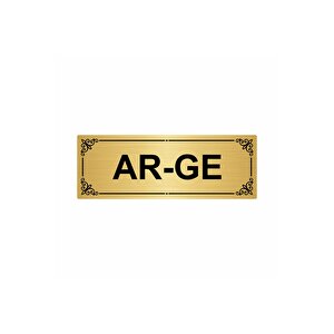 Ar-ge 7x20cm Altın Renk Metal Yönlendirme Levhası