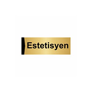 Estetisyen 5x20cm Altın Renk Metal Yönlendirme Levhası