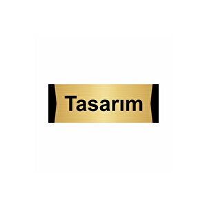 Tasarım 5x20cm Altın Renk Metal Yönlendirme Levhası