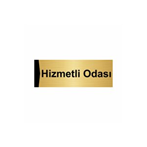 Hizmetli Odası 7x20cm Altın Renk Metal Yönlendirme Levhası