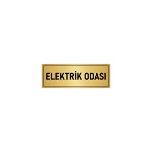 Metal Yönlendirme Levhası, Departman Kapı İsimliği Elektrik Odası 10x20 Cm Altın Renk