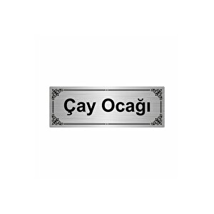 Çay Ocağı 7x20cm Gümüş Renk Metal Yönlendirme Levhası