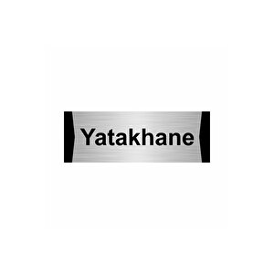 Yatakhane 7x20cm Gümüş Renk Metal Yönlendirme Levhası