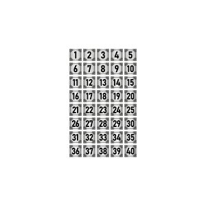 Metal Kapı Masa Dolap Numara Levhası 4x4cm Gümüş Renk 40 Adet (1…40)