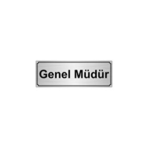 Genel Müdür Yönlendi̇rme Levhasi 10cmx20cm Gümüş Renk Metal