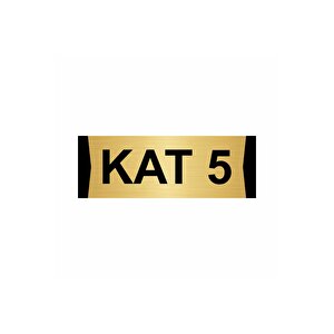 Kat 5  7x20cm Altın Renk Metal Yönlendirme Levhası