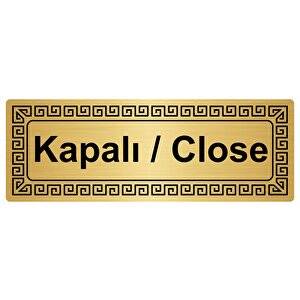 Kapalı/close 7cmx20cm Metal Yönlendi̇rme Levhasi Altin Renk Metal