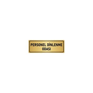 Metal Yönlendirme Levhası, Departman Kapı İsimliği Personel Dinlenme Odası 10x20 Cm Altın Renk