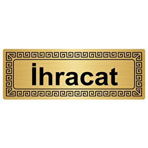 İhracat 7cmx20cm Metal Yönlendi̇rme Levhasi Altin Renk Metal