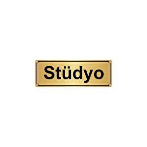 Stüdyo Yönlendi̇rme Levhasi 10cmx20cm Altin Renk Metal