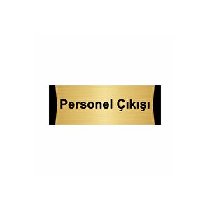 Personel Çıkışı 7x20cm Altın Renk Metal Yönlendirme Levhası