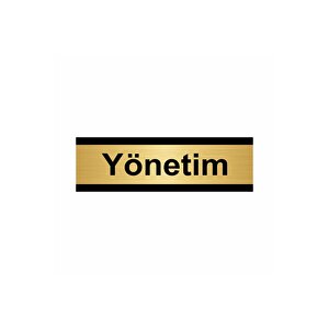 Yönetim 10x20cm Altın Renk Metal Yönlendirme Levhası