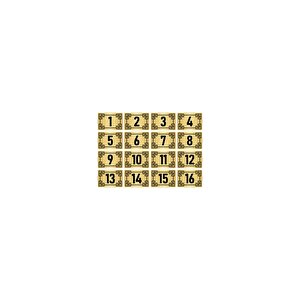 Metal Kapı Masa Dolap Numara Levhası 3,5x5cm Altın Renk 16 Adet (1…16)