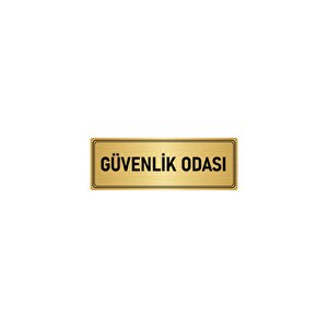Metal Yönlendirme Levhası, Departman Kapı İsimliği Güvenlik Odası 10x20 Cm Altın Renk