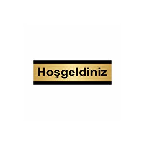 Hoşgeldiniz 7x20cm Altın Renk Metal Yönlendirme Levhası