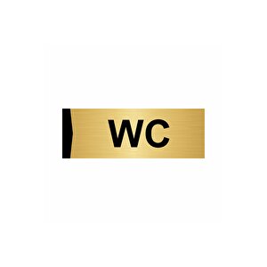 Wc 7x20cm Altın Renk Metal Yönlendirme Levhası