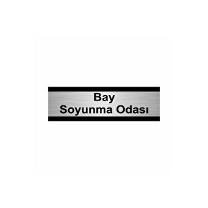Bay Soyunma Odası 5x20cm Gümüş Renk Metal Yönlendirme Levhası