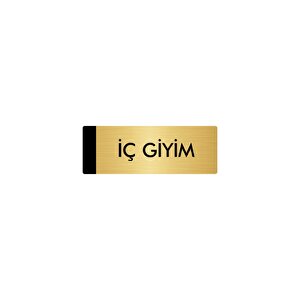 Metal Yönlendirme Levhası, Departman Kapı Isimliği İç Giyim 5x20 Cm Altın Renk