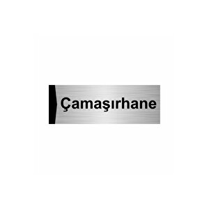 Çamaşırhane 5x20cm Gümüş Renk Metal Yönlendirme Levhası