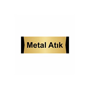 Metal Atık 7x20cm Altın Renk Metal Yönlendirme Levhası