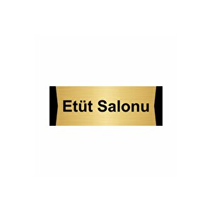 Etüt Salonu 10x20cm Altın Renk Metal Yönlendirme Levhası