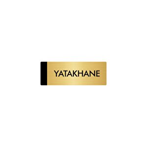 Metal Yönlendirme Levhası, Departman Kapı Isimliği Yatakhane 5x20 Cm Altın Renk