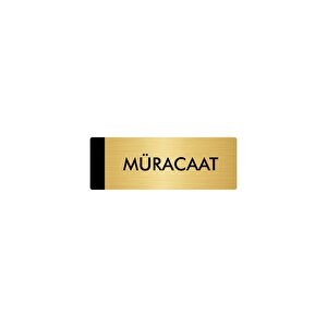 Metal Yönlendirme Levhası, Departman Kapı Isimliği Müracaat 10x20 Cm Altın Renk