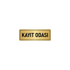 Metal Yönlendirme Levhası, Departman Kapı İsimliği Kayıt Odası 7x20 Cm Altın Renk