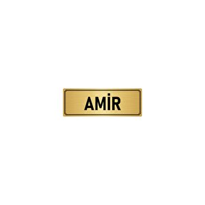 Metal Yönlendirme Levhası, Departman Kapı İsimliği Amir 7x20 Cm Altın Renk