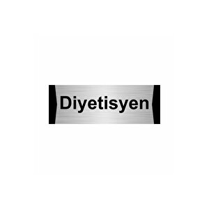 Diyetisyen 10x20cm Gümüş Renk Metal Yönlendirme Levhası