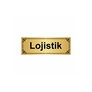 Lojistik 7x20cm Altın Renk Metal Yönlendirme Levhası