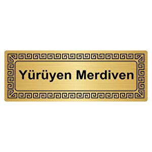 Yürüyen Merdiven 7cmx20cm Metal Yönlendi̇rme Levhasi Altin Renk Metal