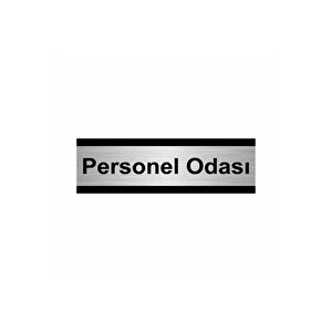 Personel Odası 5x20cm Gümüş Renk Metal Yönlendirme Levhası