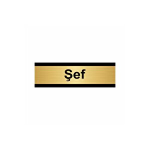 Şef 7x20cm Altın Renk Metal Yönlendirme Levhası