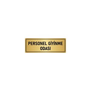 Metal Yönlendirme Levhası, Departman Kapı İsimliği Personel Giyinme Odası 10x20 Cm Altın Renk