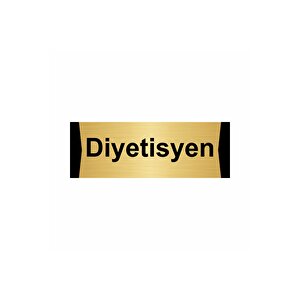 Diyetisyen 10x20cm Altın Renk Metal Yönlendirme Levhası